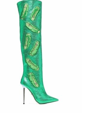 RARE GCDS x Rick and Morty Pickle Rick Italian Runway Boots